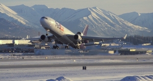 MD-11 on takeoff from Anchorage, Alaska